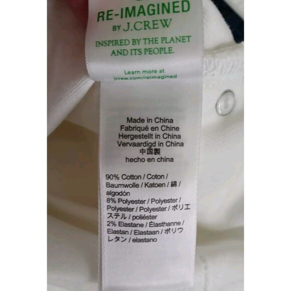 J.Crew Billie 9" demi-boot Mid-Rise Raw Hem Crop Jeans White Wash Size 24P NWT - Picture 8 of 12